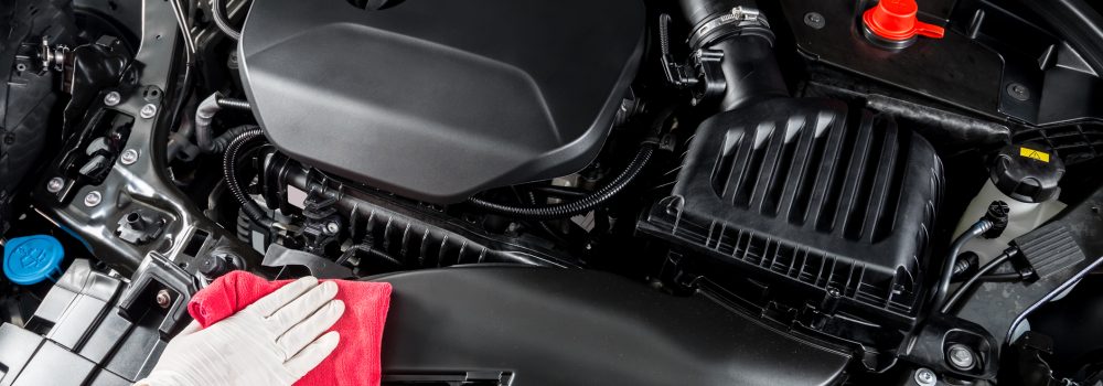 Cleaning car engine
